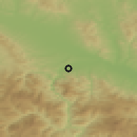 Shaded relief of the 52 km around Mataruška Banja, drawn from the GMTED2010 grid