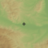 Shaded relief of the 52 km around Medveđa, drawn from the GMTED2010 grid