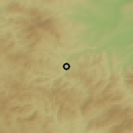Shaded relief of the 52 km around Medveđa, drawn from the GMTED2010 grid