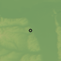 Shaded relief of the 52 km around Mihajlovac, drawn from the GMTED2010 grid