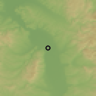 Shaded relief of the 52 km around Mijatovac, drawn from the GMTED2010 grid