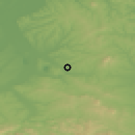 Shaded relief of the 52 km around Mirosaljci, drawn from the GMTED2010 grid
