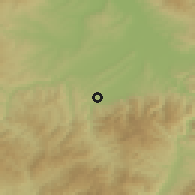 Shaded relief of the 52 km around Miroševce, drawn from the GMTED2010 grid