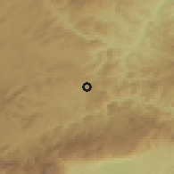 Shaded relief of the 52 km around Mitrova, drawn from the GMTED2010 grid