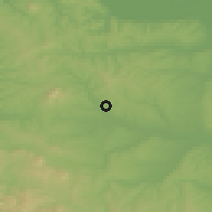 Shaded relief of the 52 km around Mladenovac (village), drawn from the GMTED2010 grid