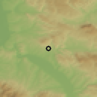Shaded relief of the 52 km around Mozgovo, drawn from the GMTED2010 grid