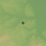 Shaded relief of the 52 km around Baničina, drawn from the GMTED2010 grid