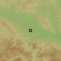 Shaded relief of the 52 km around Mrsać, drawn from the GMTED2010 grid