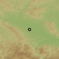 Shaded relief of the 52 km around Mršinci, drawn from the GMTED2010 grid