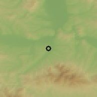 Shaded relief of the 52 km around Mudrakovac, drawn from the GMTED2010 grid