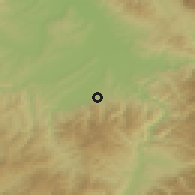 Shaded relief of the 52 km around Nakrivanj, drawn from the GMTED2010 grid