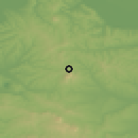 Shaded relief of the 52 km around Nemenikuće, drawn from the GMTED2010 grid