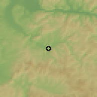 Shaded relief of the 52 km around Neresnica, drawn from the GMTED2010 grid