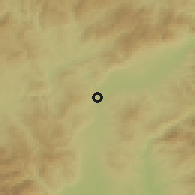 Shaded relief of the 52 km around Nesalce, drawn from the GMTED2010 grid