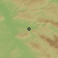 Shaded relief of the 52 km around Nikola Tesla, drawn from the GMTED2010 grid