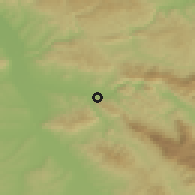 Shaded relief of the 52 km around Niška Banja, drawn from the GMTED2010 grid