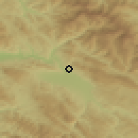 Shaded relief of the 52 km around Novi Zavoj, drawn from the GMTED2010 grid