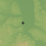 Shaded relief of the 52 km around Novo Selo, drawn from the GMTED2010 grid