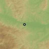 Shaded relief of the 52 km around Odžaci, drawn from the GMTED2010 grid