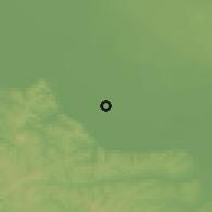 Shaded relief of the 52 km around Omoljica, drawn from the GMTED2010 grid