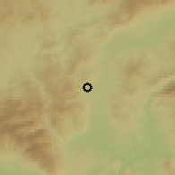 Shaded relief of the 52 km around Oraovica, drawn from the GMTED2010 grid