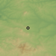 Shaded relief of the 52 km around Orašac, drawn from the GMTED2010 grid