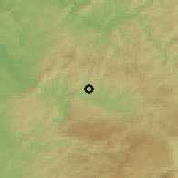 Shaded relief of the 52 km around Osanica, drawn from the GMTED2010 grid