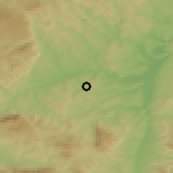 Shaded relief of the 52 km around Osnić, drawn from the GMTED2010 grid