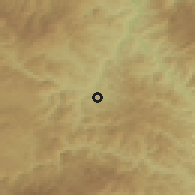 Shaded relief of the 52 km around Osoje, drawn from the GMTED2010 grid