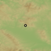 Shaded relief of the 52 km around Ostra, drawn from the GMTED2010 grid