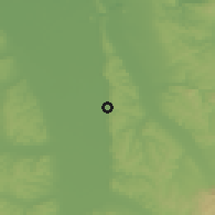 Shaded relief of the 52 km around Aleksandrovac, drawn from the GMTED2010 grid