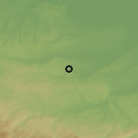 Shaded relief of the 52 km around Pambukovica, drawn from the GMTED2010 grid