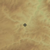 Shaded relief of the 52 km around Paralovo, drawn from the GMTED2010 grid