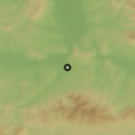 Shaded relief of the 52 km around Parunovac, drawn from the GMTED2010 grid