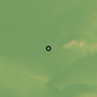 Shaded relief of the 51 km around Pavliš, drawn from the GMTED2010 grid