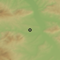 Shaded relief of the 52 km around Pejkovac, drawn from the GMTED2010 grid