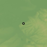 Shaded relief of the 52 km around Barič, drawn from the GMTED2010 grid