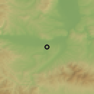 Shaded relief of the 52 km around Pepeljevac, drawn from the GMTED2010 grid