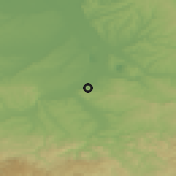 Shaded relief of the 52 km around Petka, drawn from the GMTED2010 grid