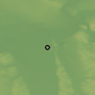 Shaded relief of the 52 km around Petka, drawn from the GMTED2010 grid