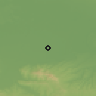 Shaded relief of the 52 km around Petlovača, drawn from the GMTED2010 grid