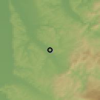 Shaded relief of the 52 km around Petrovac, drawn from the GMTED2010 grid