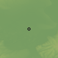 Shaded relief of the 52 km around Petrovčić, drawn from the GMTED2010 grid