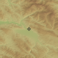 Shaded relief of the 52 km around Pirot, drawn from the GMTED2010 grid