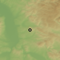 Shaded relief of the 52 km around Plana, drawn from the GMTED2010 grid
