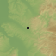 Shaded relief of the 52 km around Plažane, drawn from the GMTED2010 grid
