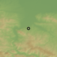 Shaded relief of the 52 km around Ploča, drawn from the GMTED2010 grid
