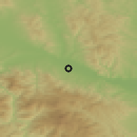 Shaded relief of the 52 km around Podunavci, drawn from the GMTED2010 grid