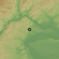 Shaded relief of the 52 km around Podvrška, drawn from the GMTED2010 grid