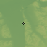 Shaded relief of the 52 km around Poljana, drawn from the GMTED2010 grid